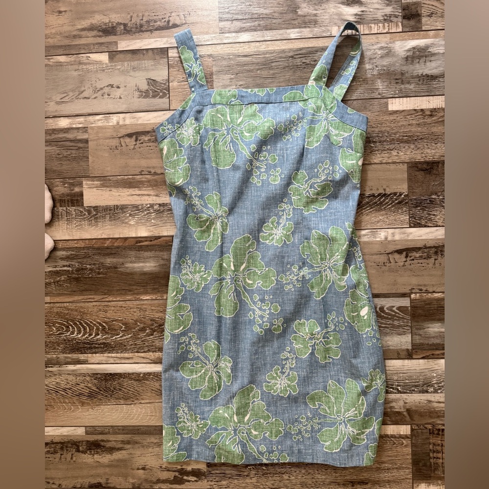 Floral Green and Blue Women's Mini Dress